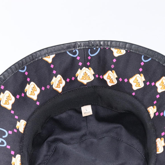 GUCCI Bucket Hat Canvas Black Multicolor Auth 213740M