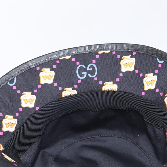 GUCCI Bucket Hat Canvas Black Multicolor Auth 213740M