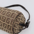FENDI Zucchino Canvas Accessory Pouch Beige Silver 7N0016 Auth 213741-10