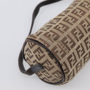 FENDI Zucchino Canvas Accessory Pouch Beige Silver 7N0016 Auth 213741-11