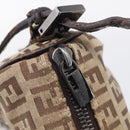 FENDI Zucchino Canvas Accessory Pouch Beige Silver 7N0016 Auth 213741-15