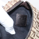 FENDI Zucchino Canvas Accessory Pouch Beige Silver 7N0016 Auth 213741-17