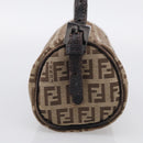 FENDI Zucchino Canvas Accessory Pouch Beige Silver 7N0016 Auth 213741-4