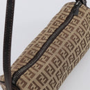 FENDI Zucchino Canvas Accessory Pouch Beige Silver 7N0016 Auth 213741-6
