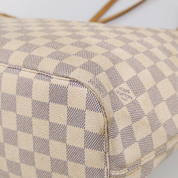 LOUIS VUITTON Damier Azur Neverfull MM Tote Bag N41605 LV Auth 213743