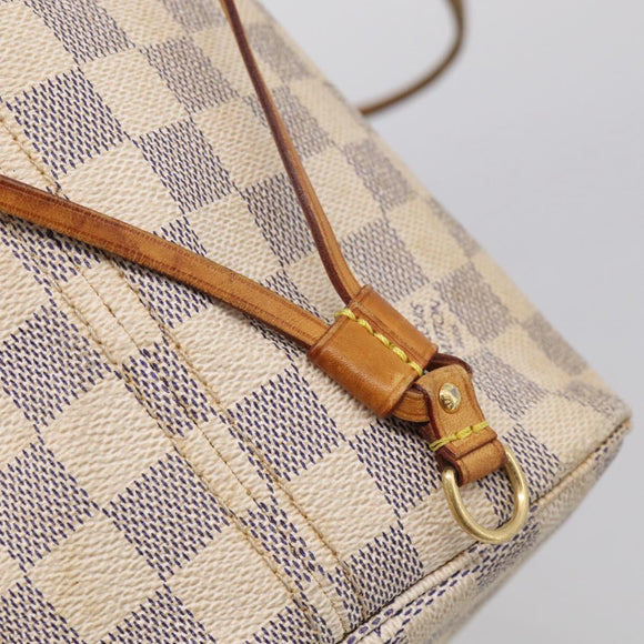 LOUIS VUITTON Damier Azur Neverfull MM Tote Bag N41605 LV Auth 213743