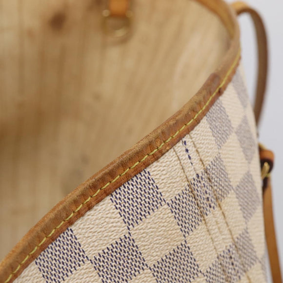 LOUIS VUITTON Damier Azur Neverfull MM Tote Bag N41605 LV Auth 213743