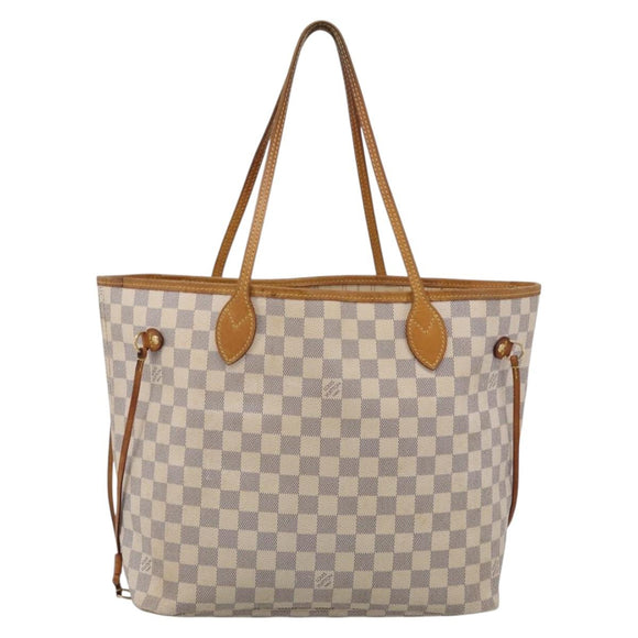 LOUIS VUITTON Damier Azur Neverfull MM Tote Bag N41605 LV Auth 213743