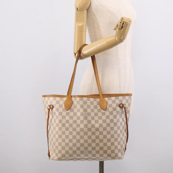LOUIS VUITTON Damier Azur Neverfull MM Tote Bag N41605 LV Auth 213743