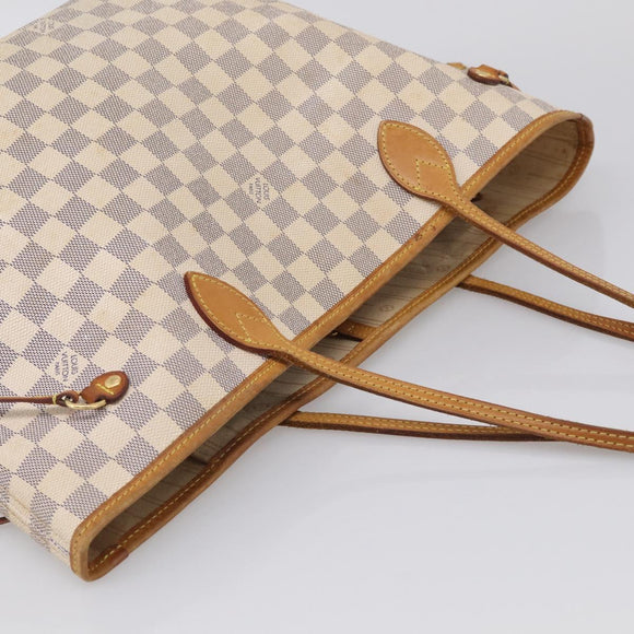LOUIS VUITTON Damier Azur Neverfull MM Tote Bag N41605 LV Auth 213743