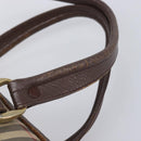 Burberrys Nova Check Hand Bag Canvas Beige Gold Auth 213744-10