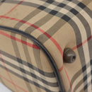Burberrys Nova Check Hand Bag Canvas Beige Gold Auth 213744-14