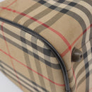 Burberrys Nova Check Hand Bag Canvas Beige Gold Auth 213744-16