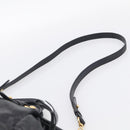Miu Miu Vitellolux Hand Bag Leather 2way Black Gold Auth 213746V-10