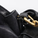 Miu Miu Vitellolux Hand Bag Leather 2way Black Gold Auth 213746V-16