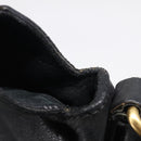 Miu Miu Vitellolux Hand Bag Leather 2way Black Gold Auth 213746V-17