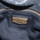 Miu Miu Vitellolux Hand Bag Leather 2way Black Gold Auth 213746V-20