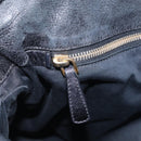 Miu Miu Vitellolux Hand Bag Leather 2way Black Gold Auth 213746V-24