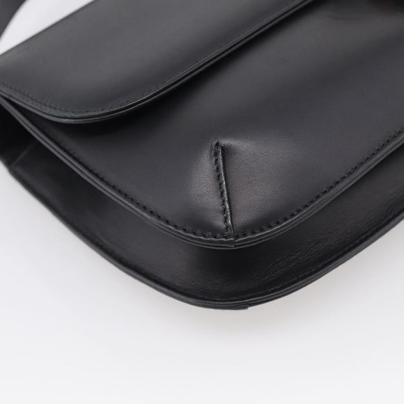 Salvatore Ferragamo Shoulder Bag Leather Black Brown Auth 213747A