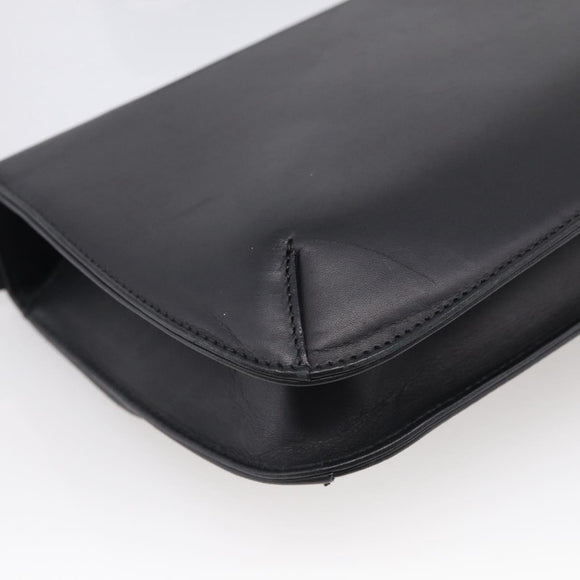 Salvatore Ferragamo Shoulder Bag Leather Black Brown Auth 213747A
