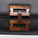 Salvatore Ferragamo Shoulder Bag Leather Black Brown Auth 213747A-14
