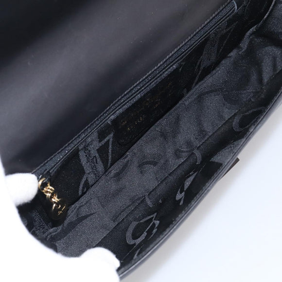 Salvatore Ferragamo Shoulder Bag Leather Black Brown Auth 213747A