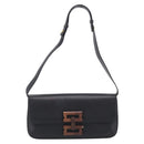 Salvatore Ferragamo Shoulder Bag Leather Black Brown Auth 213747A-2