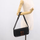 Salvatore Ferragamo Shoulder Bag Leather Black Brown Auth 213747A-21