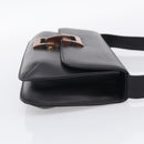 Salvatore Ferragamo Shoulder Bag Leather Black Brown Auth 213747A-5