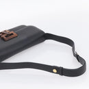 Salvatore Ferragamo Shoulder Bag Leather Black Brown Auth 213747A-7