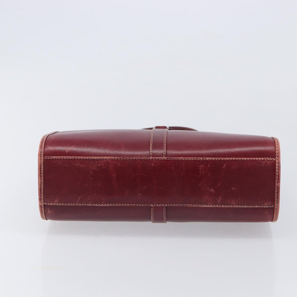 GUCCI Jackie Hand Bag Leather Red Silver Auth 213749