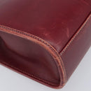 GUCCI Jackie Hand Bag Leather Red Silver Auth 213749-13