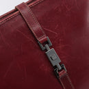 GUCCI Jackie Hand Bag Leather Red Silver Auth 213749-16