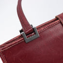 GUCCI Jackie Hand Bag Leather Red Silver Auth 213749-17