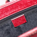 GUCCI Jackie Hand Bag Leather Red Silver Auth 213749-18