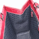 GUCCI Jackie Hand Bag Leather Red Silver Auth 213749-21