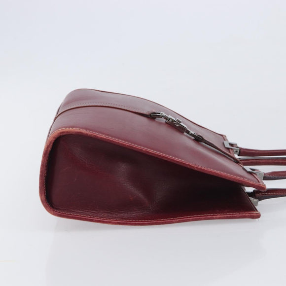 GUCCI Jackie Hand Bag Leather Red Silver Auth 213749