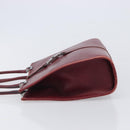 GUCCI Jackie Hand Bag Leather Red Silver Auth 213749-5