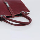 GUCCI Jackie Hand Bag Leather Red Silver Auth 213749-7