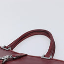 GUCCI Jackie Hand Bag Leather Red Silver Auth 213749-8