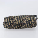 Christian Dior Trotter Canvas Shoulder Bag Navy Gold Tone Auth 213752-12