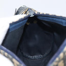 Christian Dior Trotter Canvas Shoulder Bag Navy Gold Tone Auth 213752-21