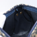 Christian Dior Trotter Canvas Shoulder Bag Navy Gold Tone Auth 213752-22
