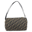 Christian Dior Trotter Canvas Shoulder Bag Navy Gold Tone Auth 213752-3