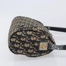 Christian Dior Trotter Canvas Shoulder Bag Navy Gold Tone Auth 213752-4