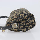 Christian Dior Trotter Canvas Shoulder Bag Navy Gold Tone Auth 213752-5