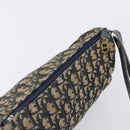 Christian Dior Trotter Canvas Shoulder Bag Navy Gold Tone Auth 213752-6