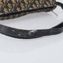Christian Dior Trotter Canvas Shoulder Bag Navy Gold Tone Auth 213752-8