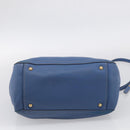 Miu Miu Hand Bag Leather 2way Blue Gold Auth 213755-12