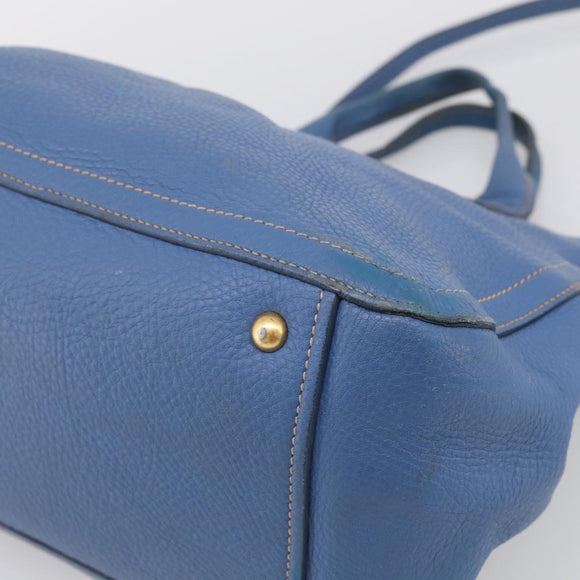 Miu Miu Hand Bag Leather 2way Blue Gold Auth 213755